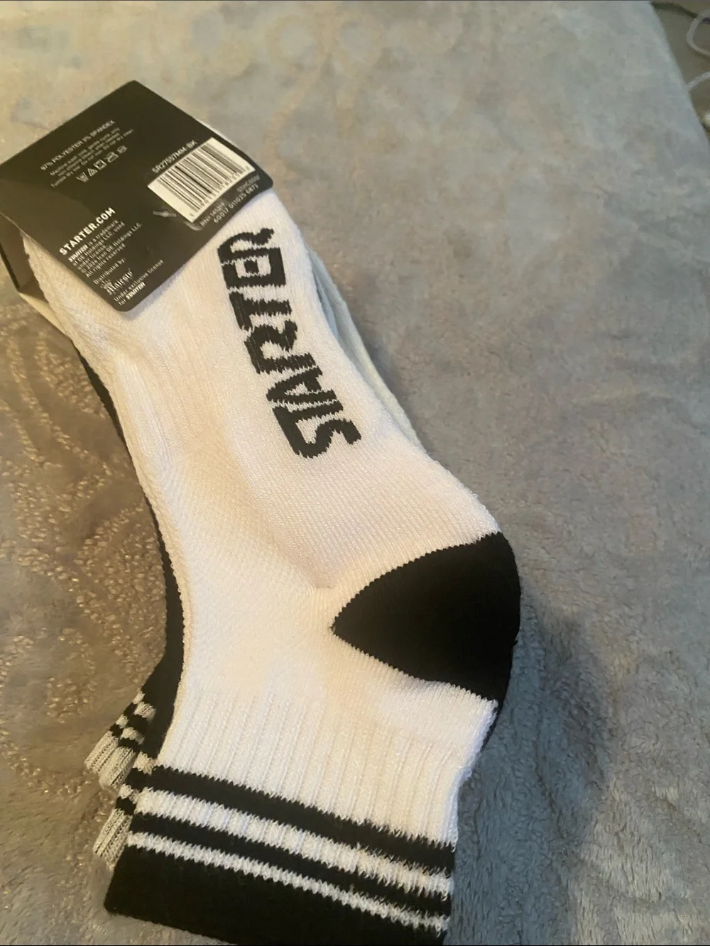 STARTER Black & White Low-Cut Athletic Socks - 6 Pack